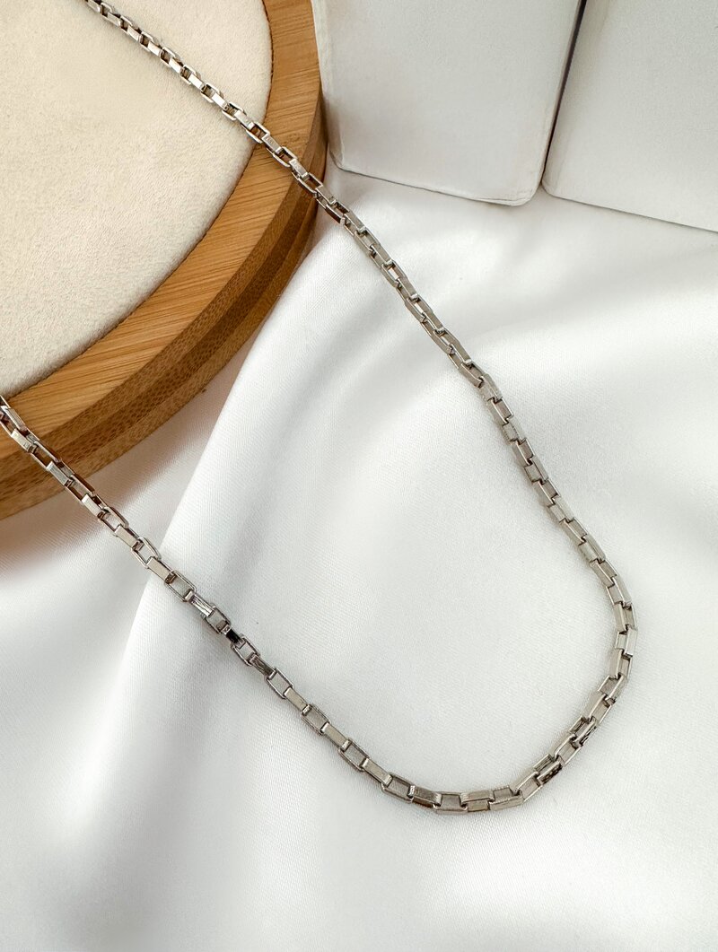 Colar Masculino Semi Joia Elos Quadrados