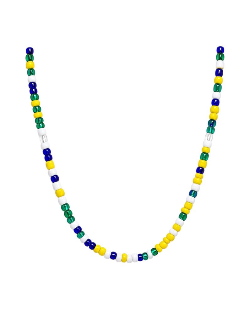 Colar Miçangas Coloridas Design Brasil
