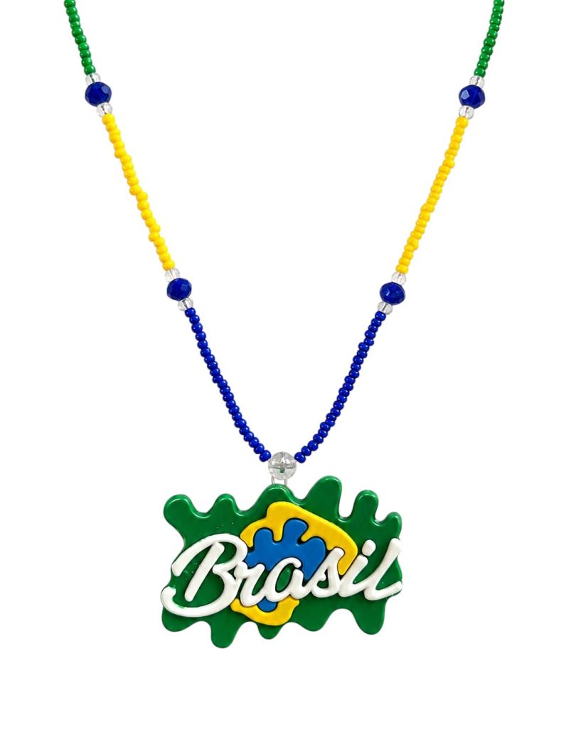 Colar Miçangas e Cristais Brasil