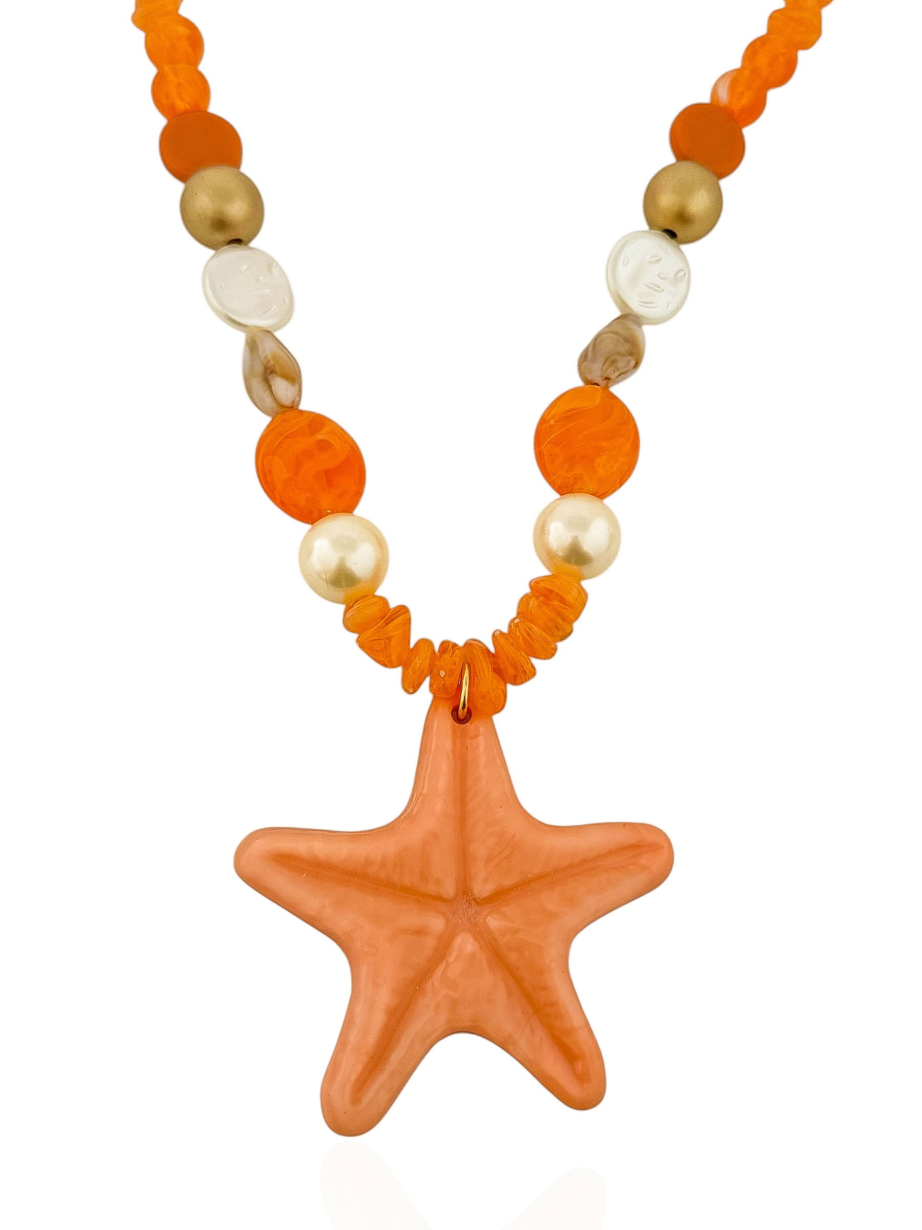 Colar Pérolas Com Pingente Estrela do Mar