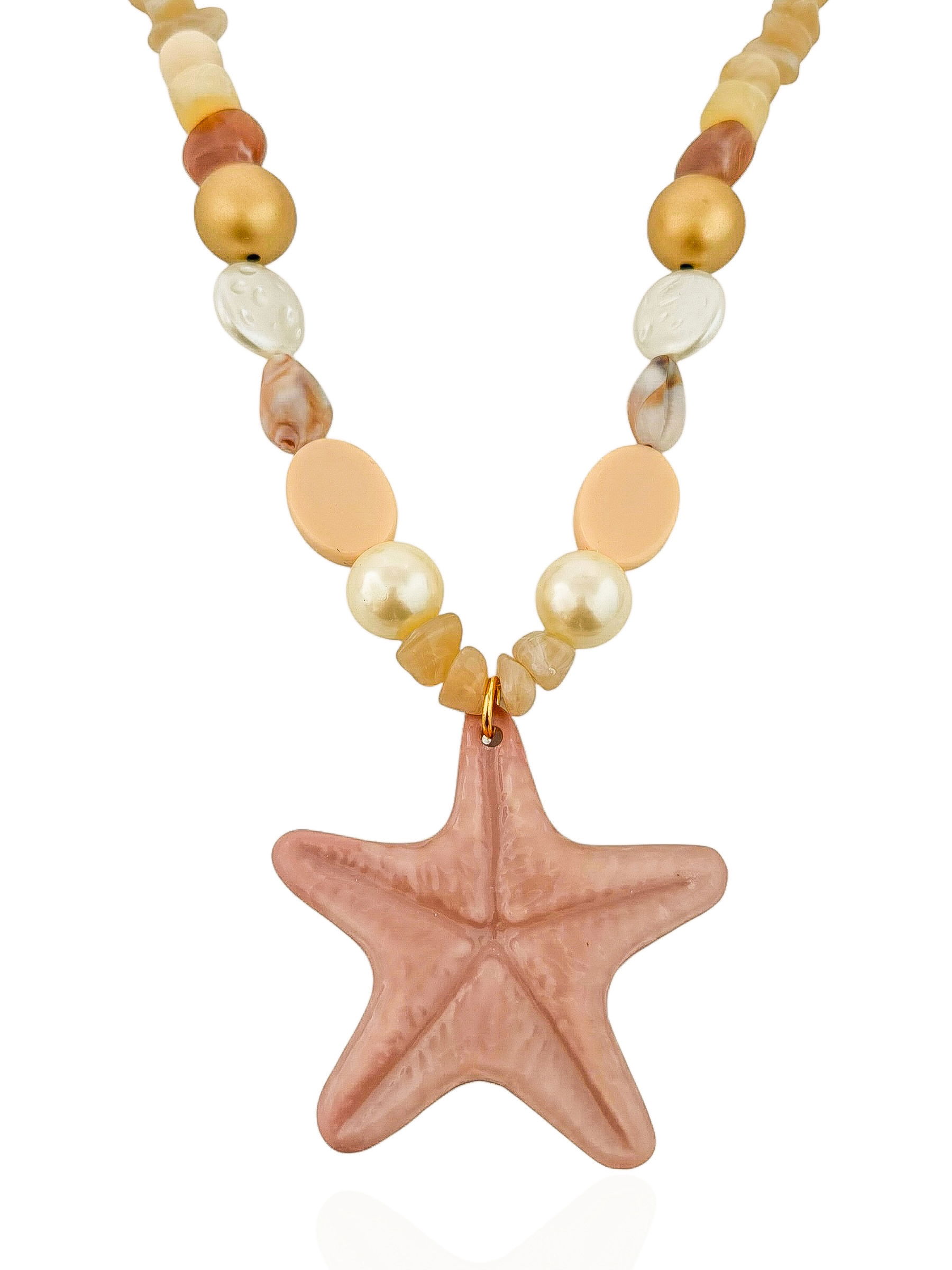 Colar Pérolas Com Pingente Estrela do Mar
