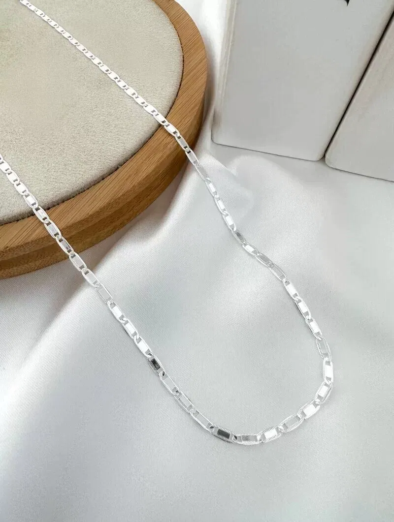 Colar Riviera Folheado a Ouro 18k e Prata 925 Corrente Piastrine