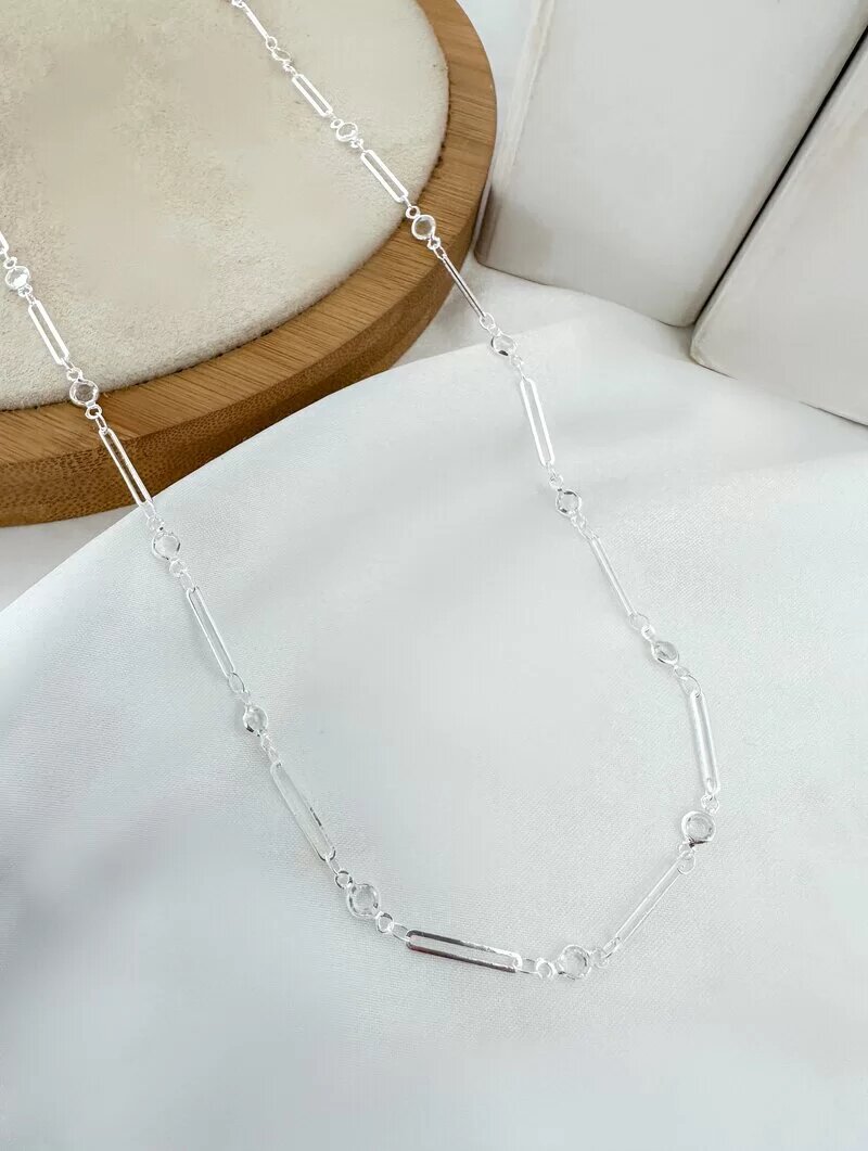 Colar Riviera Folheado a Ouro 18k e Prata 925 Elos Finos com Zircônias