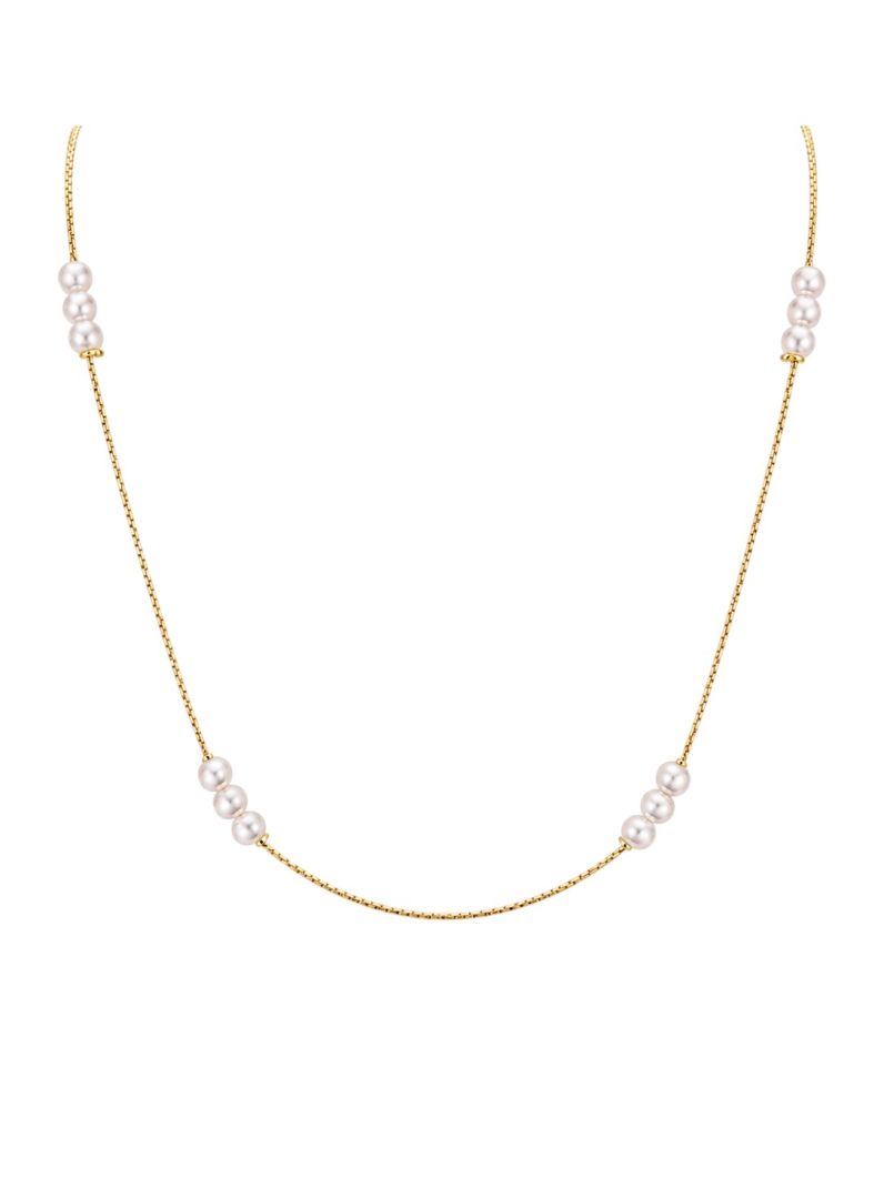 Colar Riviera Folheado Ouro 18k Pérolas