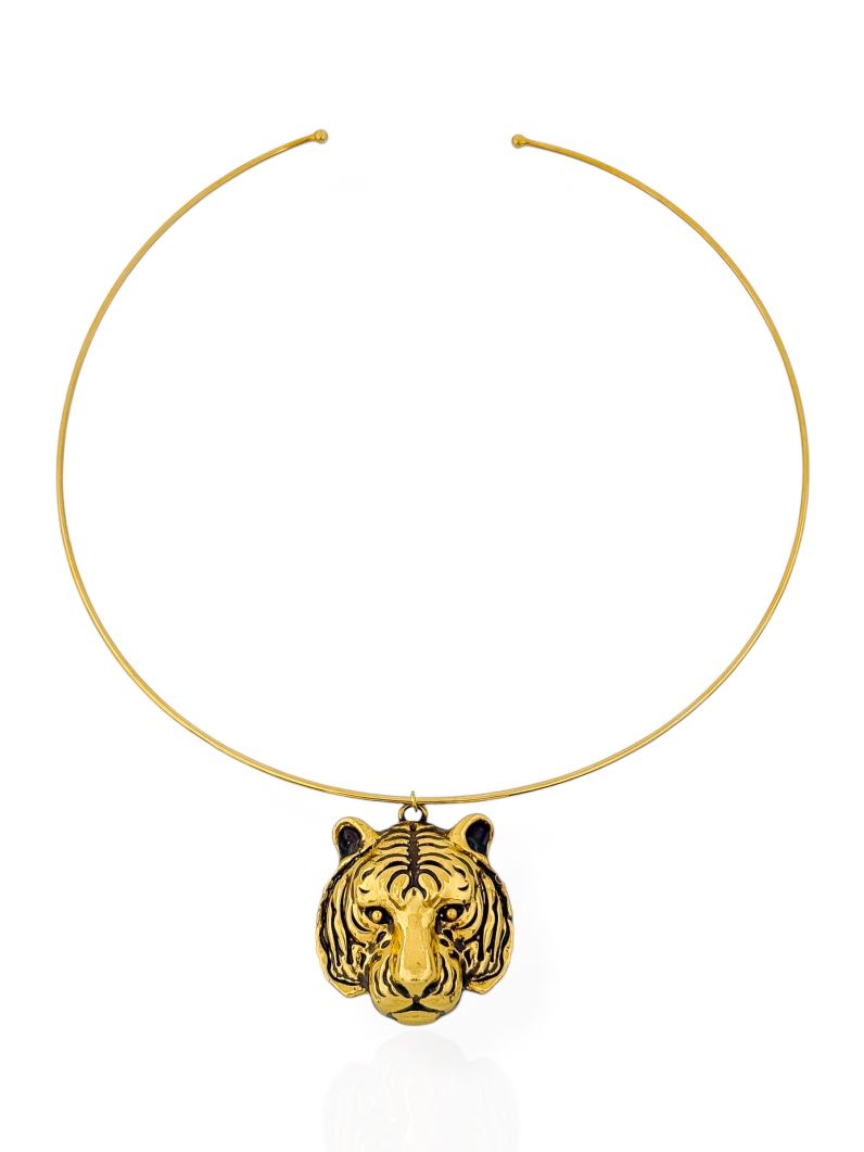 Colar Semi Joia Aro Design Tigre