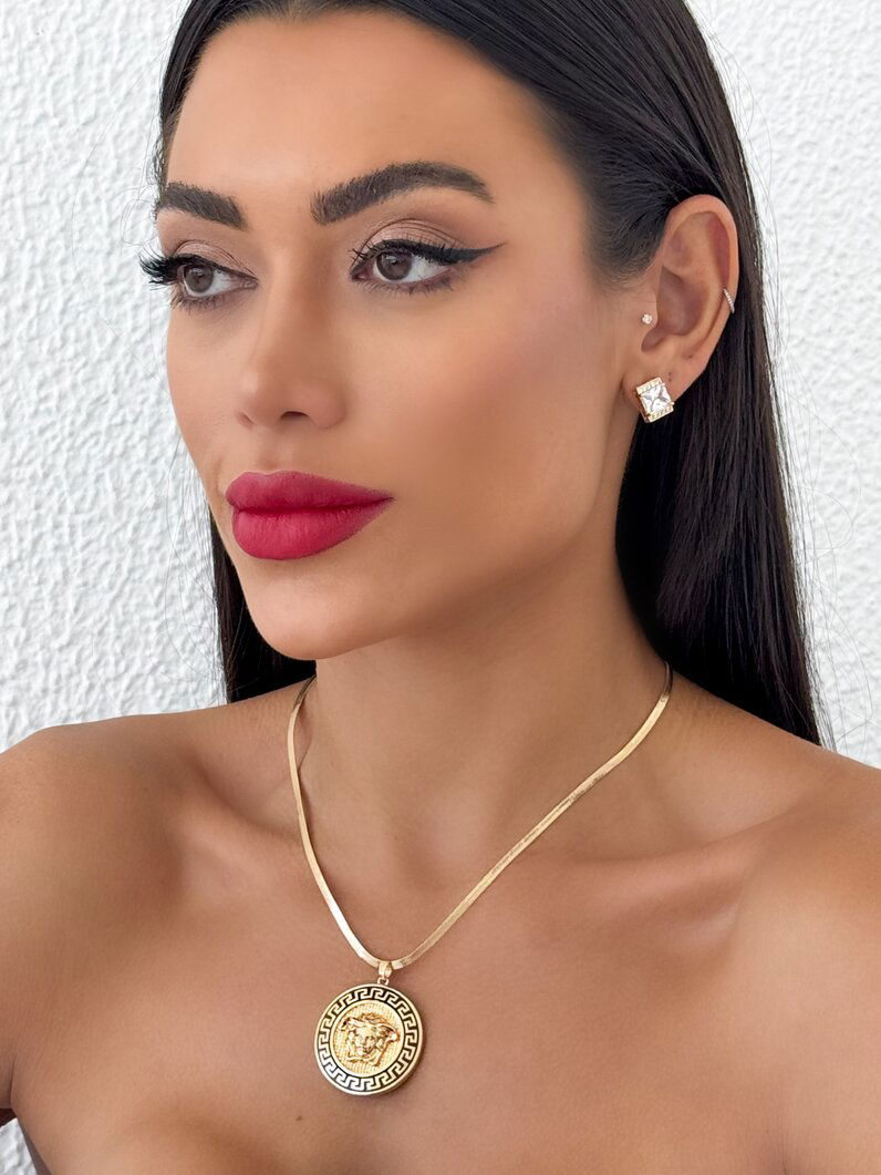 Colar Folheado a ouro 18k e prata Com Fita Laminada Inspiração Grandes Joalherias