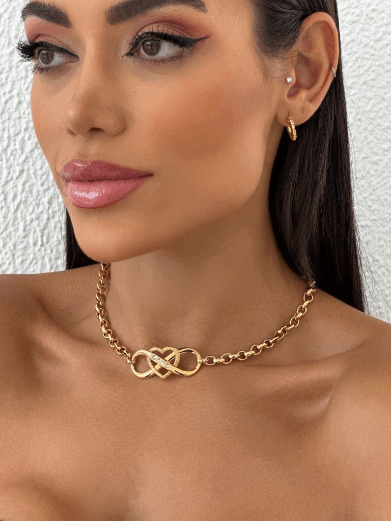 Colar Semi Joia com Pingente Infinito