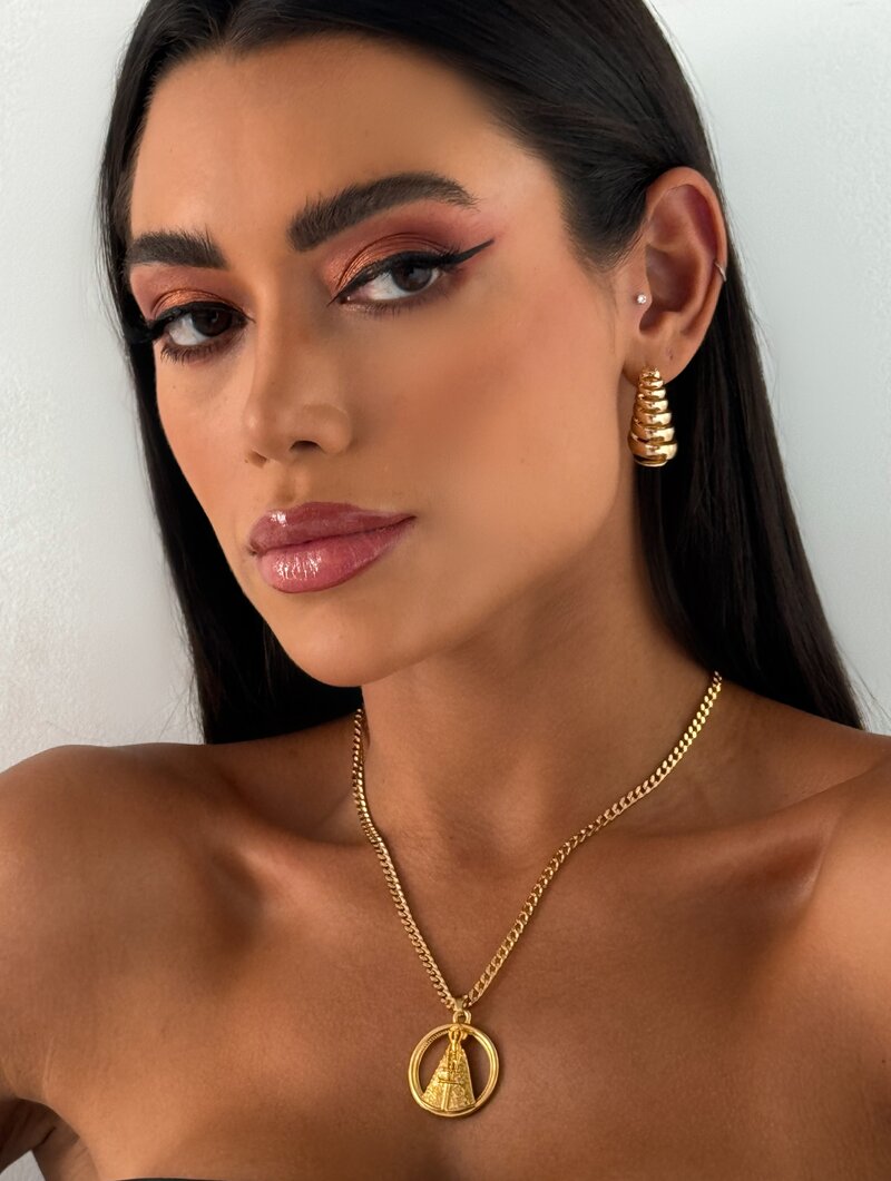 Colar Semi Joia com Pingente Nossa Senhora