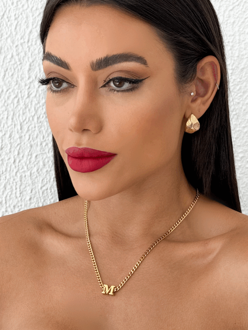 Colar Semi Joia Elo Grumet Inicial Personalizada (Mande sua personalização na observação