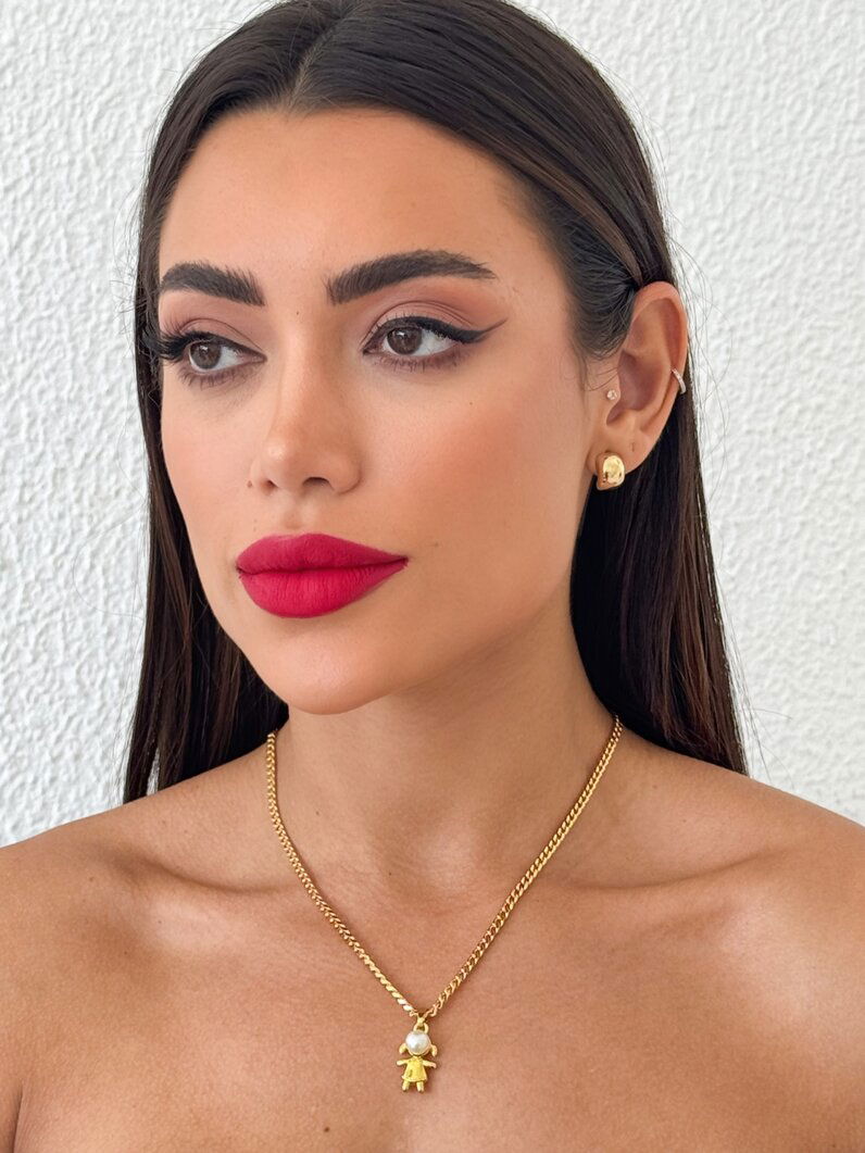 Colar Semi Joia Elo Grumet Pingente Único Filho Com Pérola