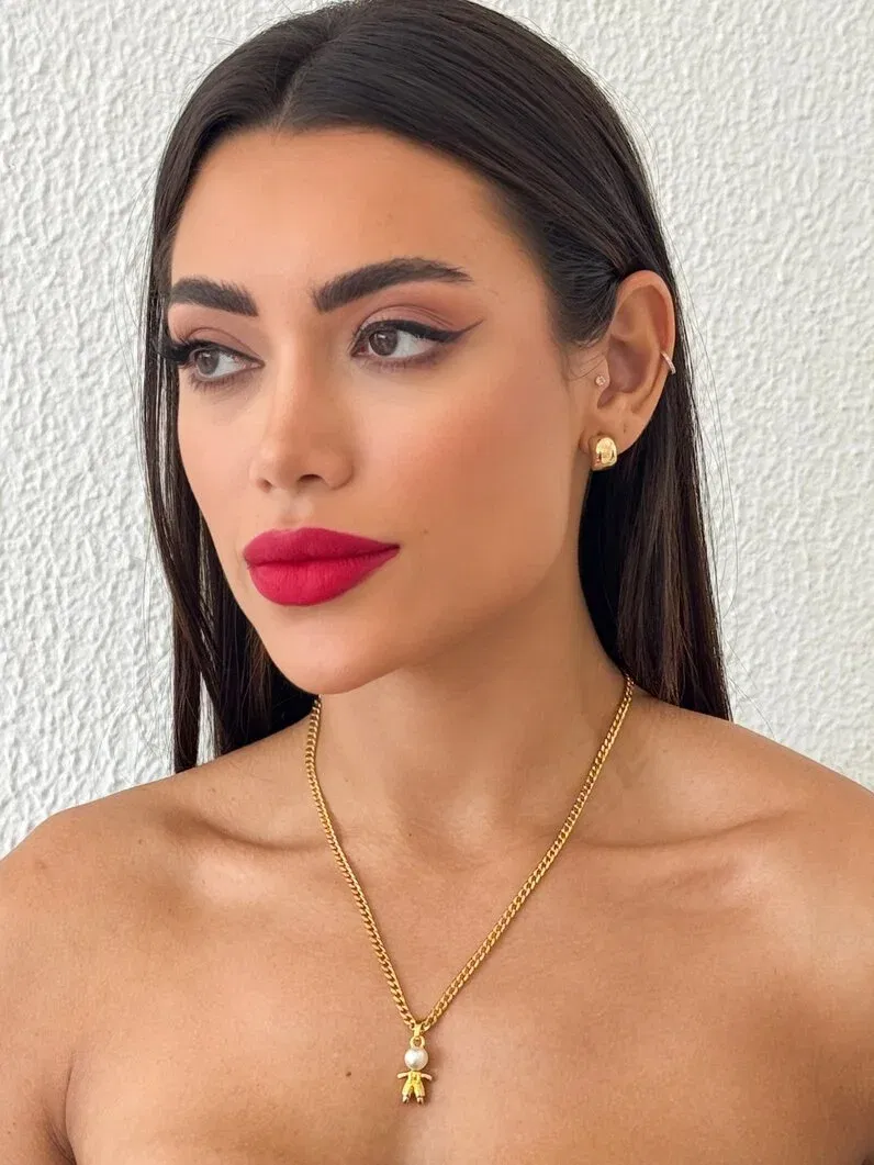 Colar Semi Joia Elo Grumet Pingente Único Filho Com Pérola