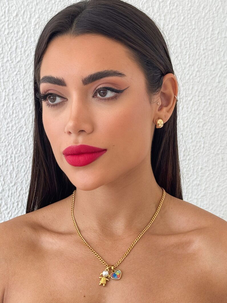 Colar Semi Joia Menino e Menina com Perola Neurodiversidade