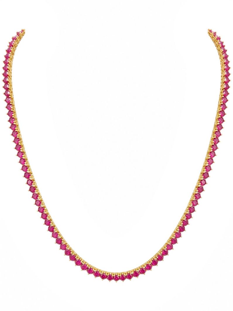 Colar Semi Joia Zircônias Coloridas 45 Cm