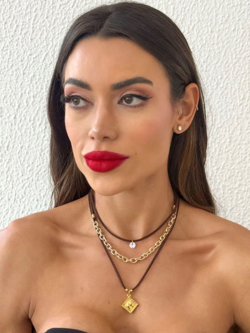 Colar Triplo Boho Folheado a Ouro 18k Ponto de Luz e Country