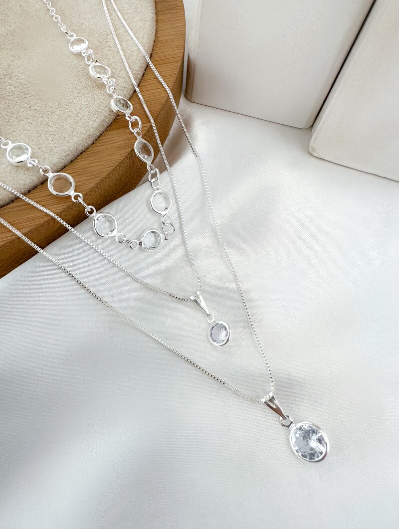 Colar Triplo Folheado a Ouro 18k e Prata