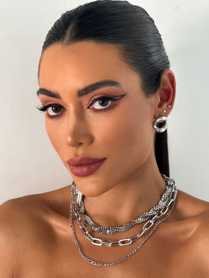 Colar Triplo Folheado a Ouro 18k e Prata Elos e Escamas