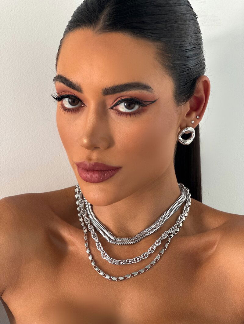 Colar Triplo Folheado a Ouro 18k e Prata Lacraia e Elos