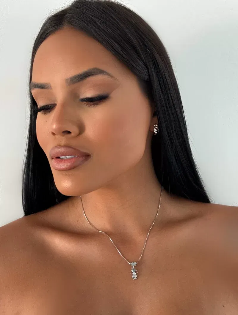 Colar Veneziana Folheado a Ouro 18k e Prata Pingente Criança