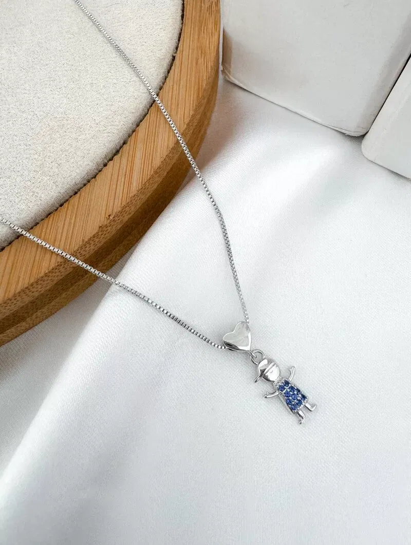 Colar Veneziana Folheado a Ouro 18k e Prata Pingente Criança