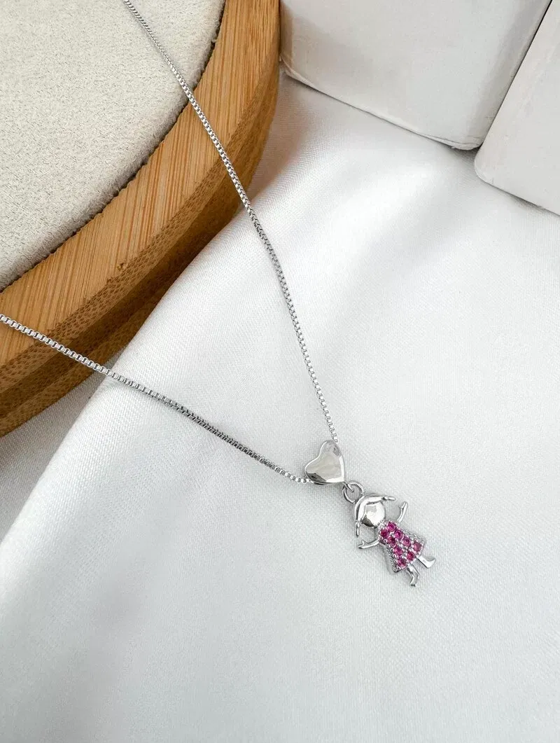 Colar Veneziana Folheado a Ouro 18k e Prata Pingente Criança