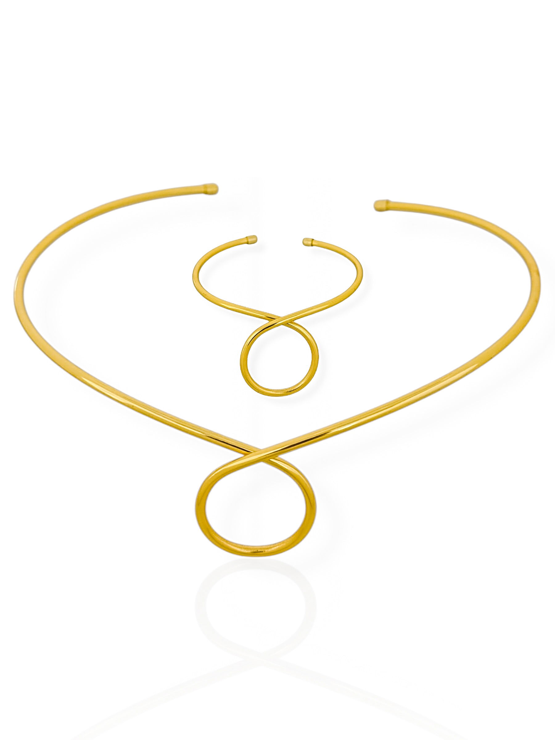 Conjunto Choker Aro e Bracelete Folheado a Ouro 18k e Prata Aro Angel