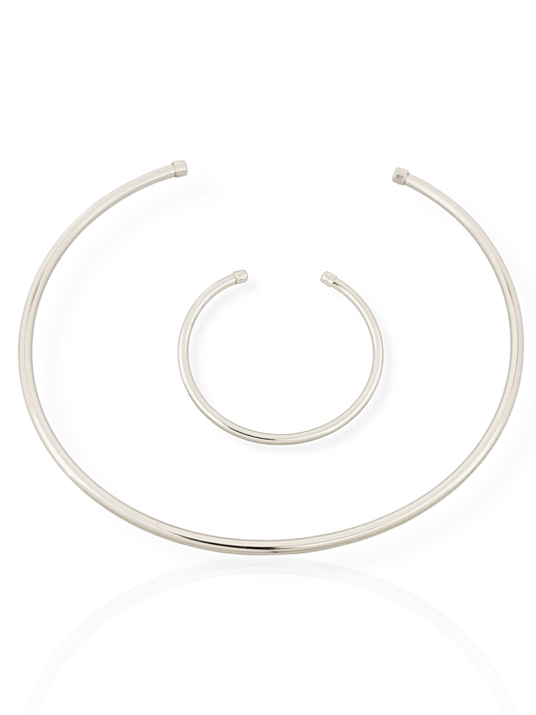 Conjunto Choker Aro e Bracelete Folheado a Ouro 18k e Prata Aro Redondo M