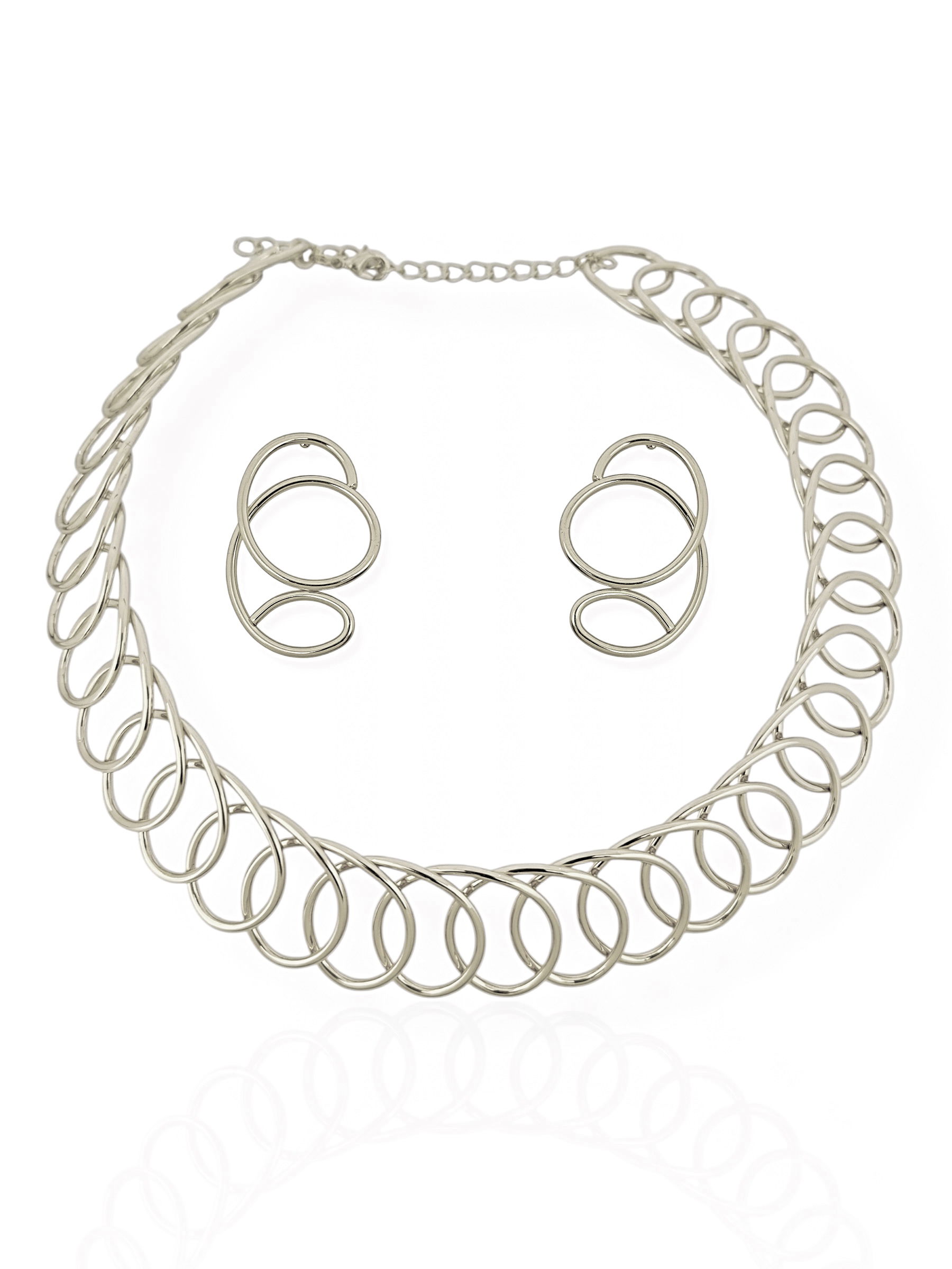 Conjunto Choker Aro e Brinco Folheado a Ouro 18k e Prata Fio Enrolado