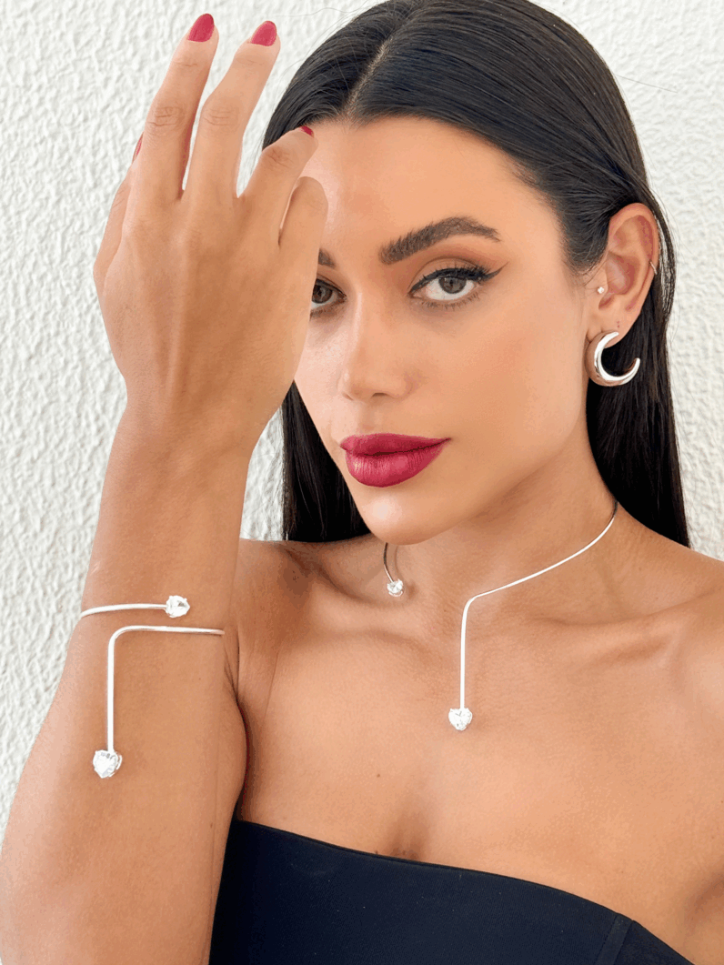 Conjunto Aro e Bracelete Folheado a Ouro 18k e Prata Aro Isis
