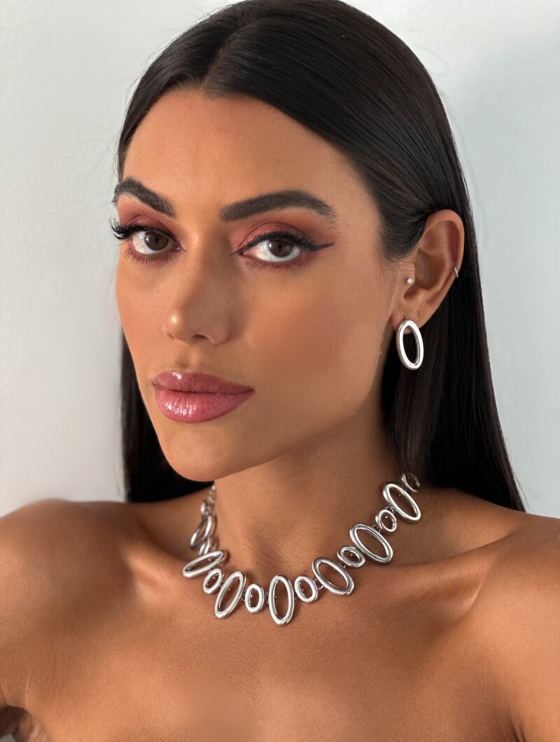 Conjunto Colar e Brinco Elos Ovais