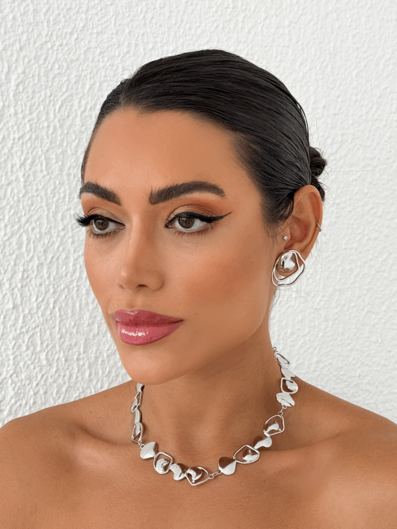 Conjunto Colar e Brinco Folheado a Ouro 18k e Prata Laura