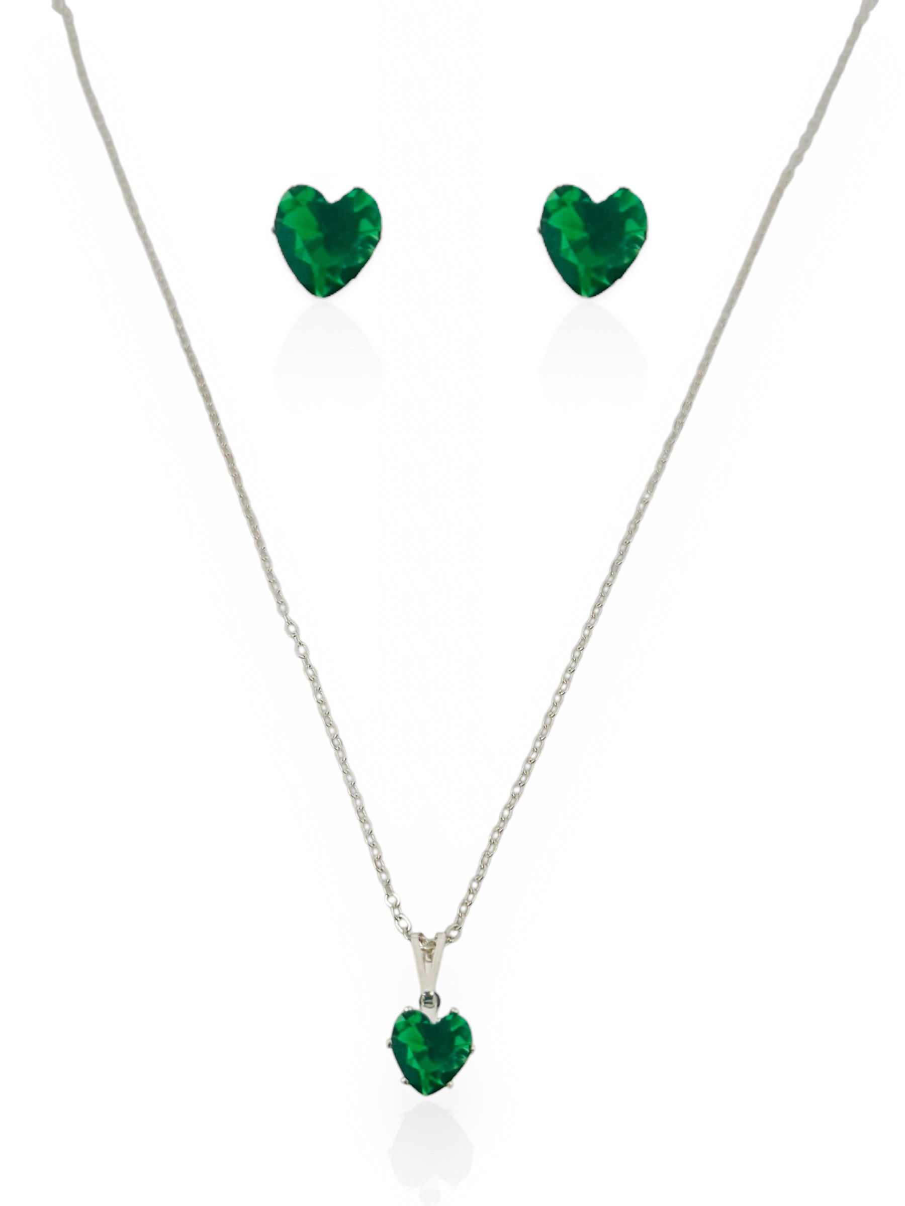 Conjunto Colar e Brinco Folheado a Ouro 18k e Prata 925 Ponto de Luz Coração