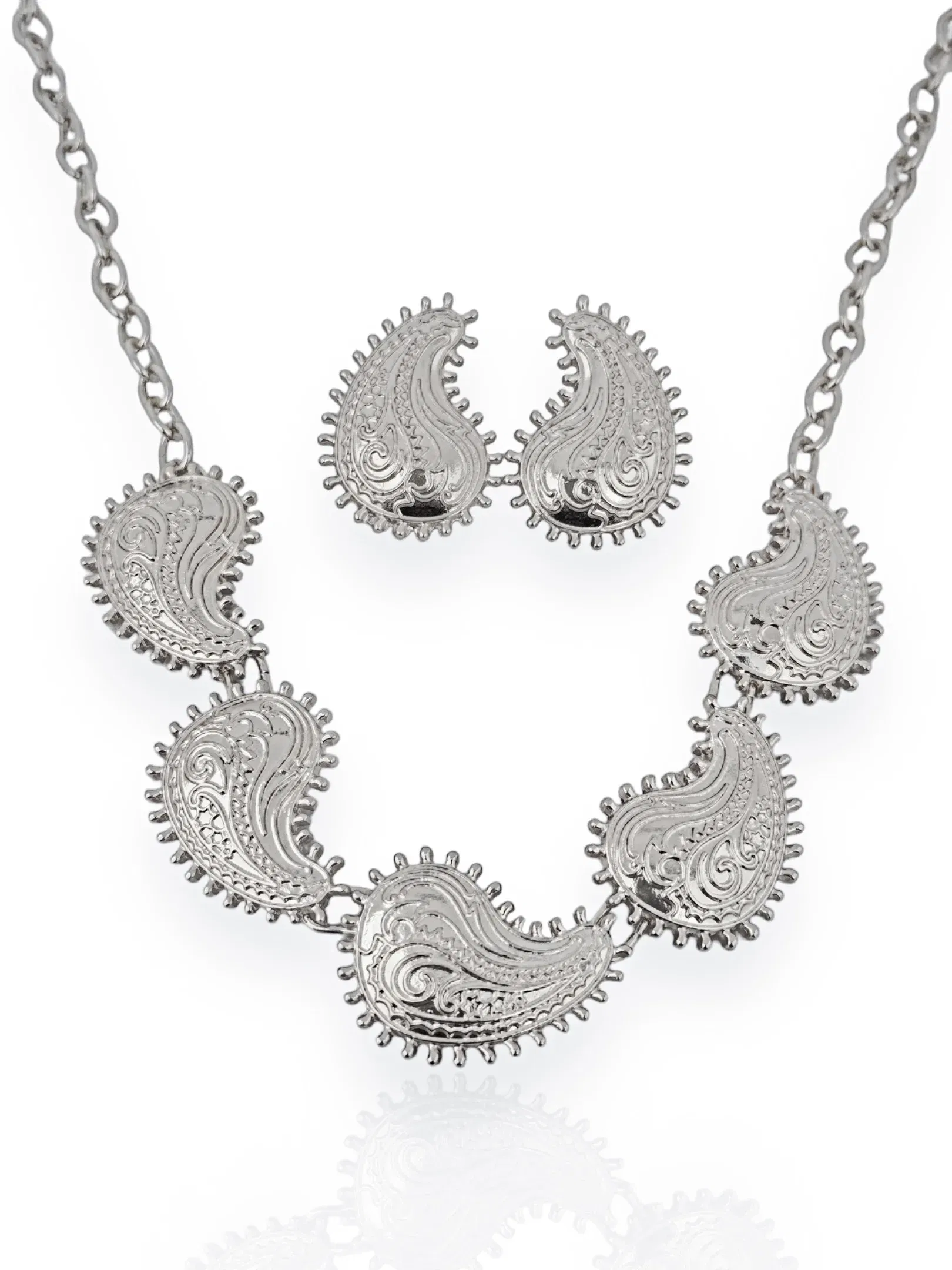 Conjunto Colar e Brinco folheado a ouro 18k e Prata Aro Gota Toda Trabalhada M