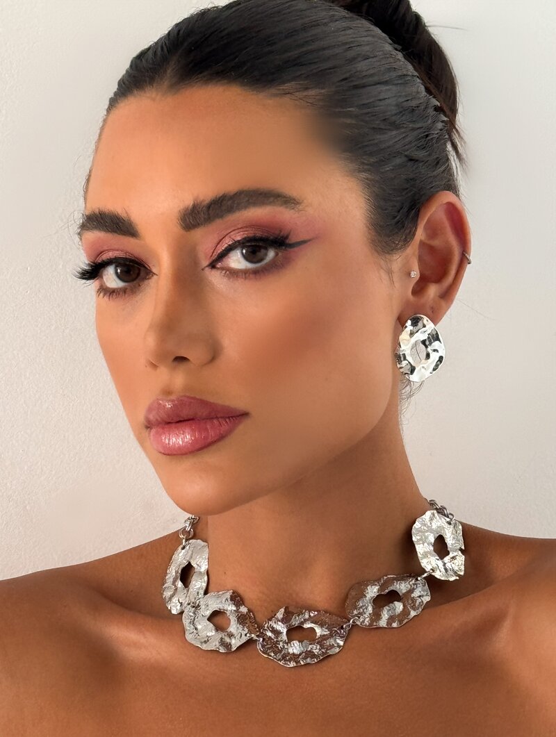 Conjunto Colar e Brinco Folheado a Ouro 18k e Prata Bottons Orgânicos