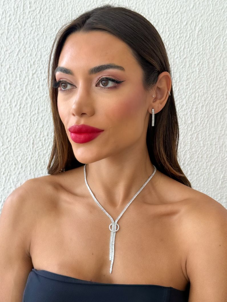 Conjunto Colar e Brinco Folheado a Ouro 18k e Prata Design Navetes
