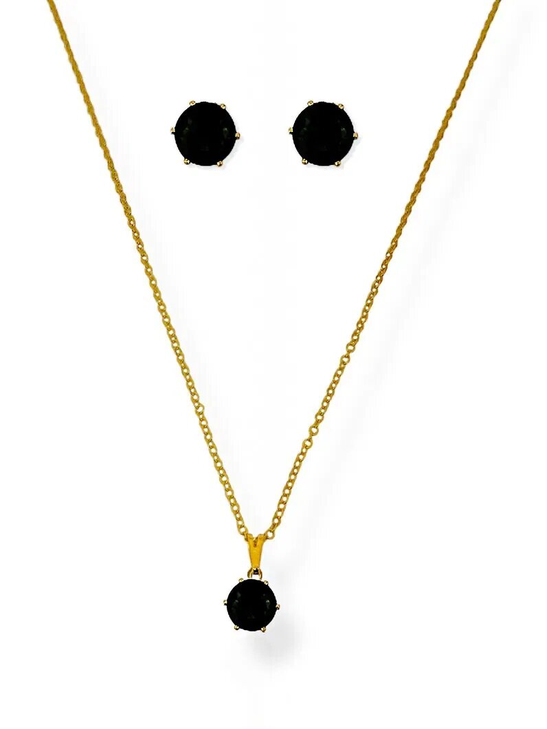 Conjunto Colar e Brinco Folheado a Ouro 18k e Prata Elo Mini Português Com Ponto De Luz