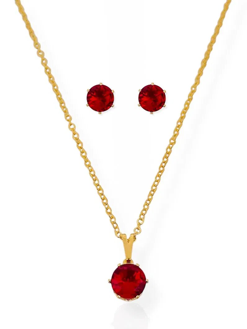 Conjunto Colar e Brinco Folheado a Ouro 18k e Prata Elo Mini Português Com Ponto De Luz