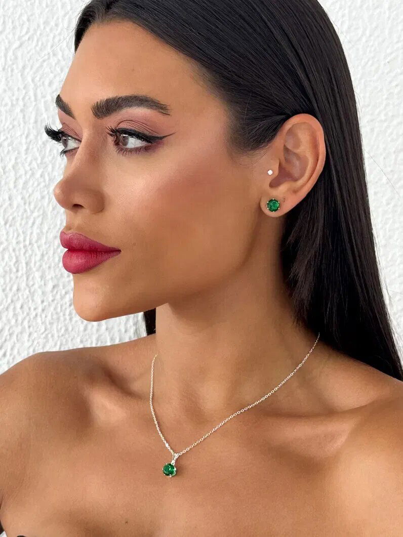 Conjunto Colar e Brinco Folheado a Ouro 18k e Prata Elo Mini Português Com Ponto De Luz