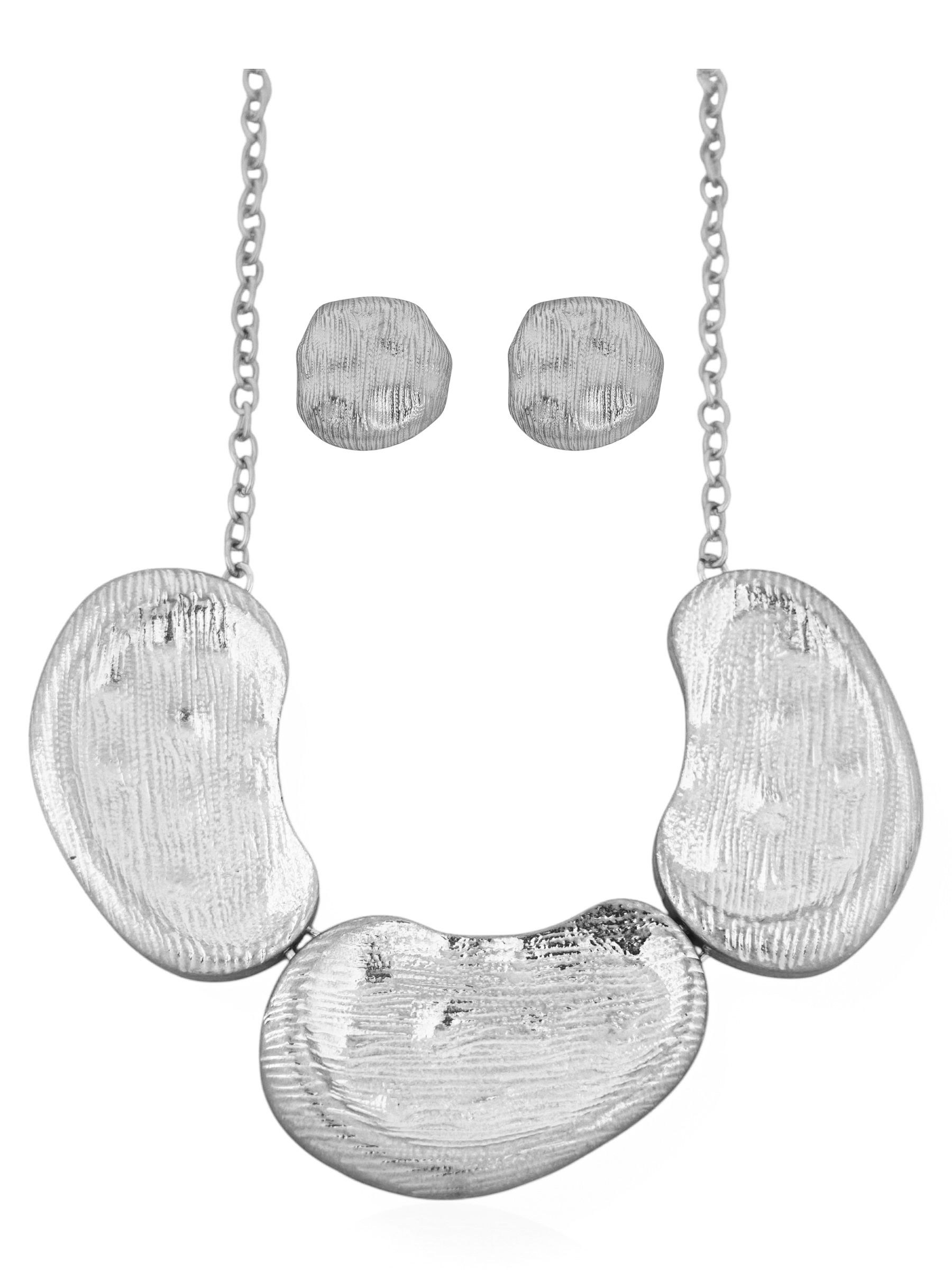 Conjunto Colar e Brinco Folheado a Ouro 18k e Prata Max Texturizados