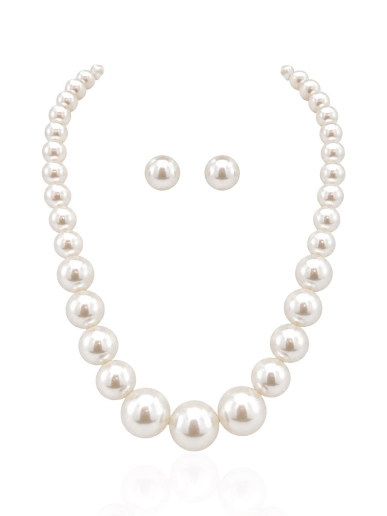 Conjunto Colar e Brinco Folheado a Ouro 18k e Prata Pérolas