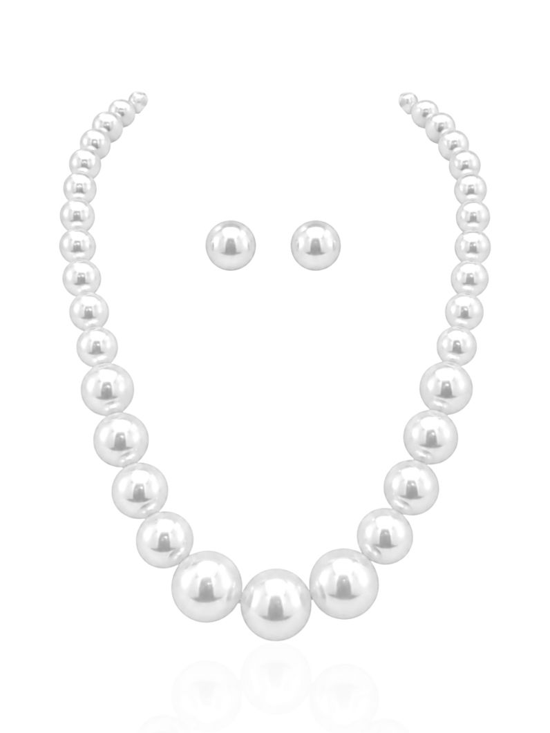 Conjunto Colar e Brinco Folheado a Ouro 18k e Prata Pérolas