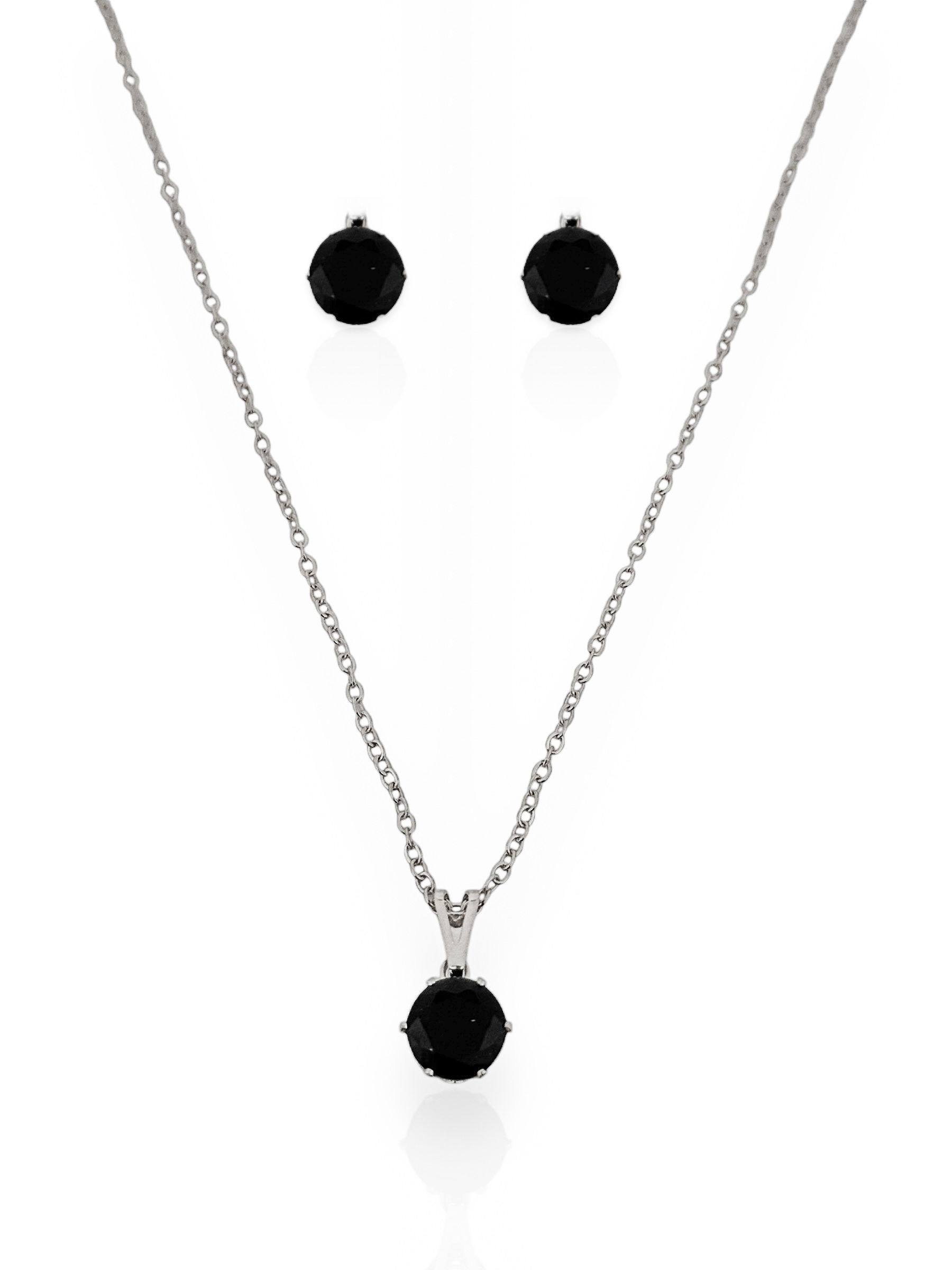 Conjunto Colar e Brinco Folheado a Ouro 18k e Prata Ponto de Luz