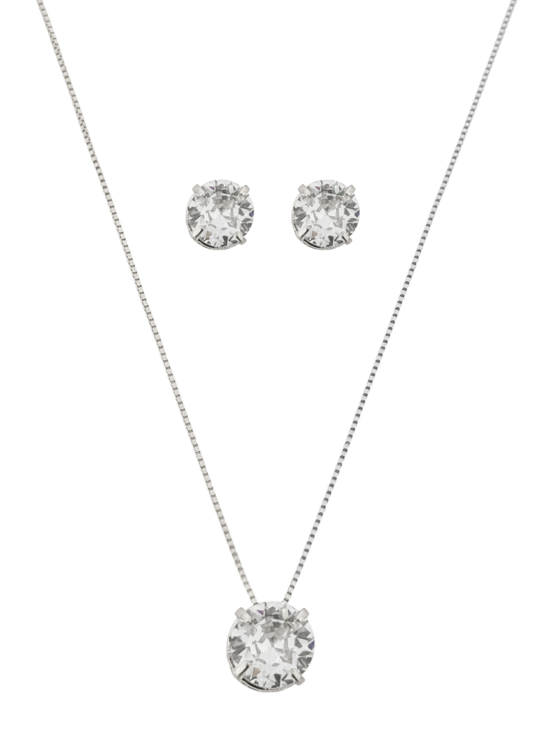 Conjunto Colar e Brinco Folheado a Ouro 18k e Prata Ponto de luz