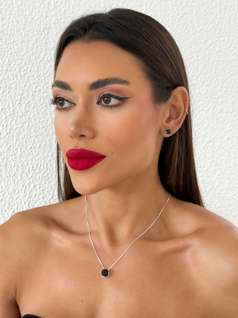 Conjunto Colar e Brinco Folheado a Ouro 18k e Prata Ponto de luz