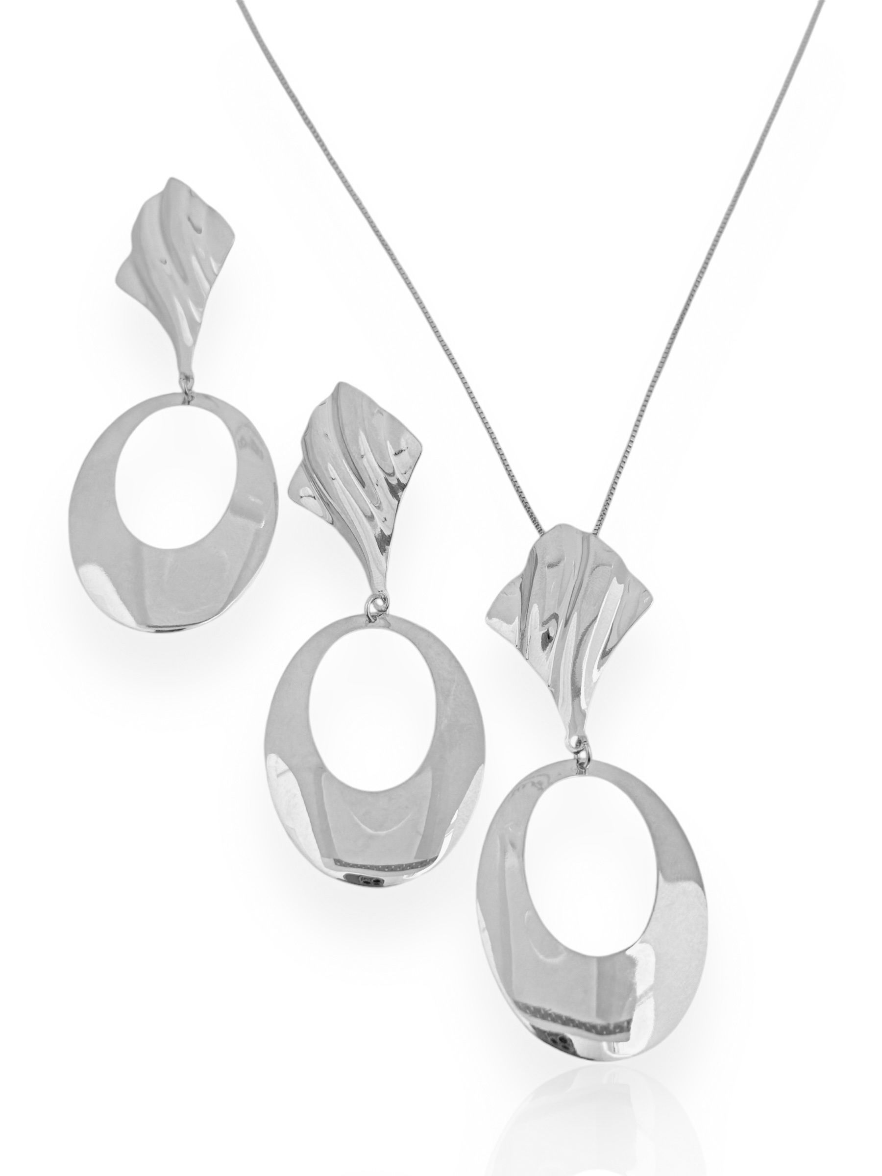 Conjunto Colar e Brinco Folheado a Ouro 18k e Prata Sara