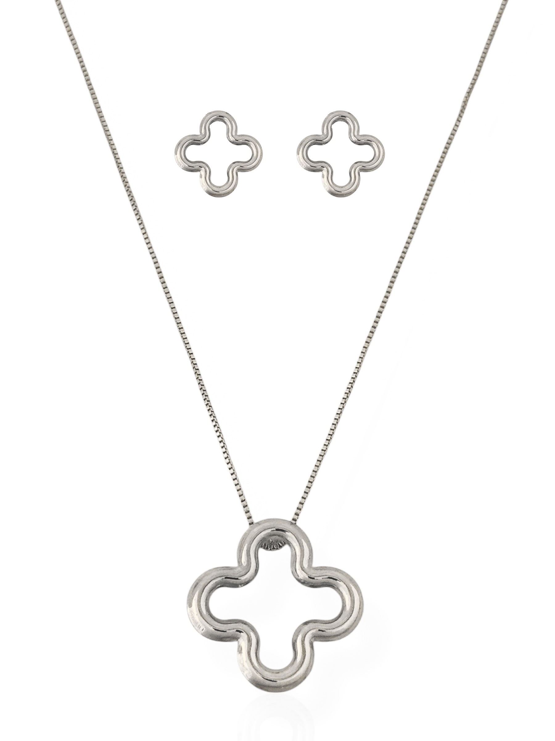 Conjunto Colar e Brinco Folheado a Ouro 18k e Prata Veneziana Inspiração Vg. Vazada