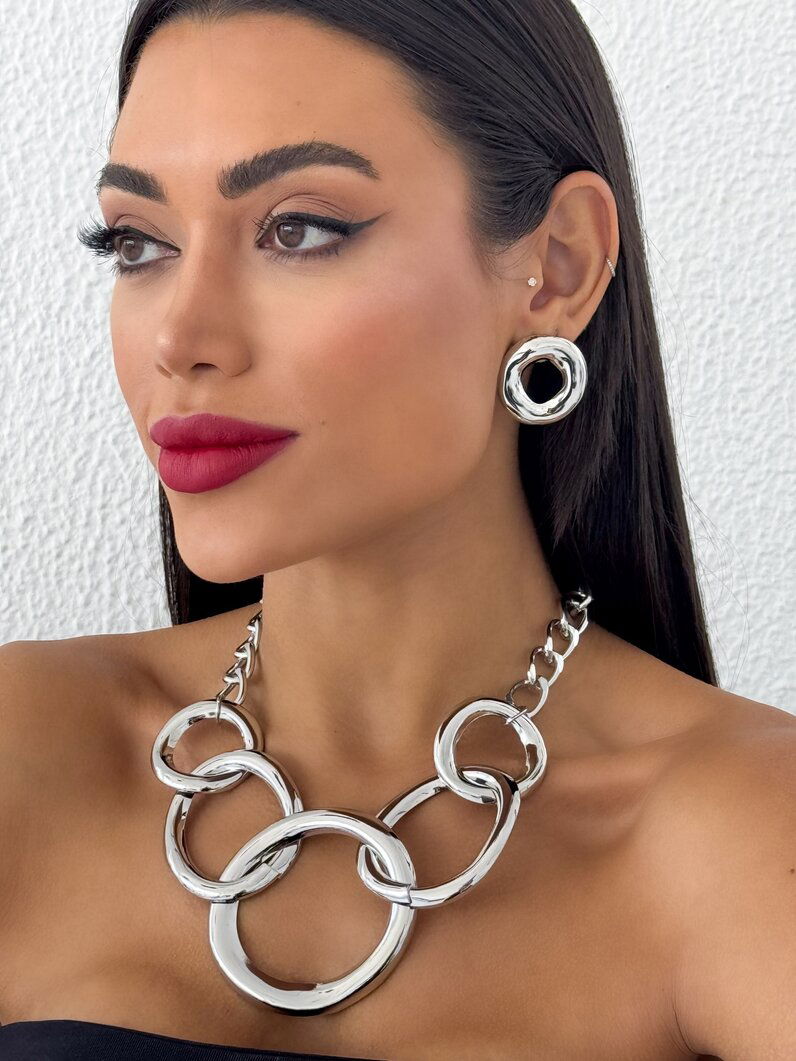 Conjunto Colar e Brinco Folheado a Ouro 18k Max Elos