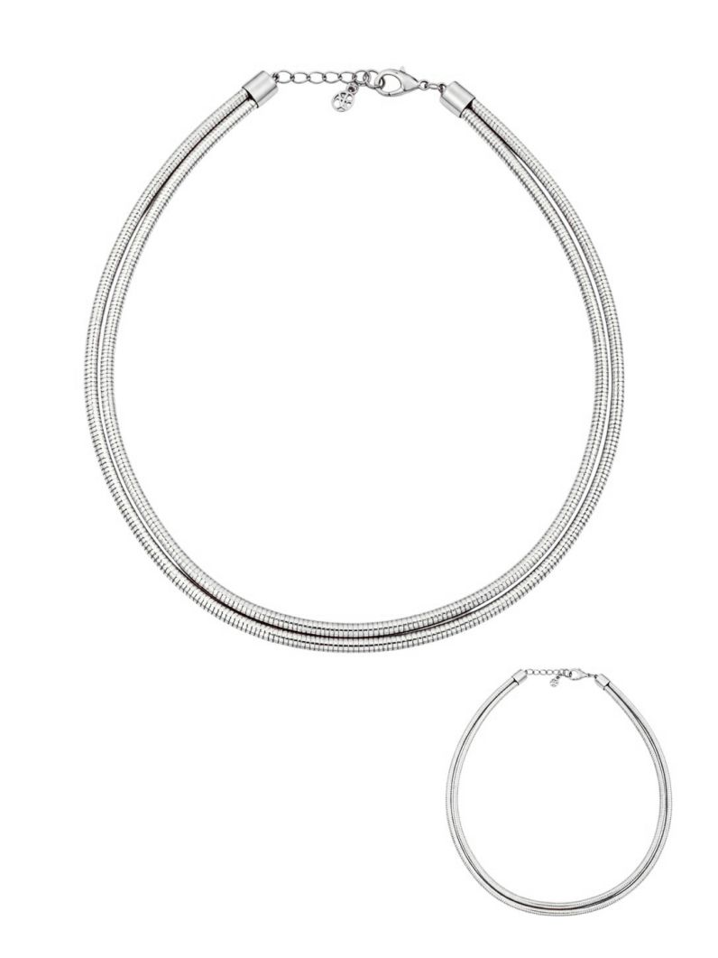 Conjunto Colar e Pulseira Folheado a Ouro 18k e Prata Fios Rabo de Rato