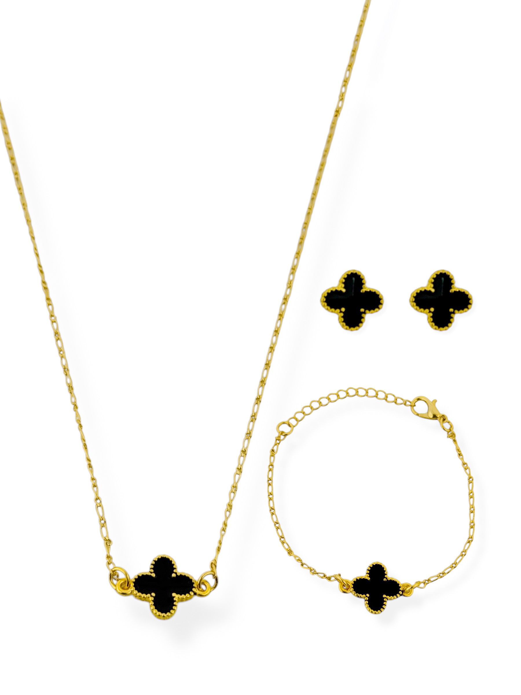 Conjunto Infantil Colar, Brinco e Pulseira Inspiração Resinada