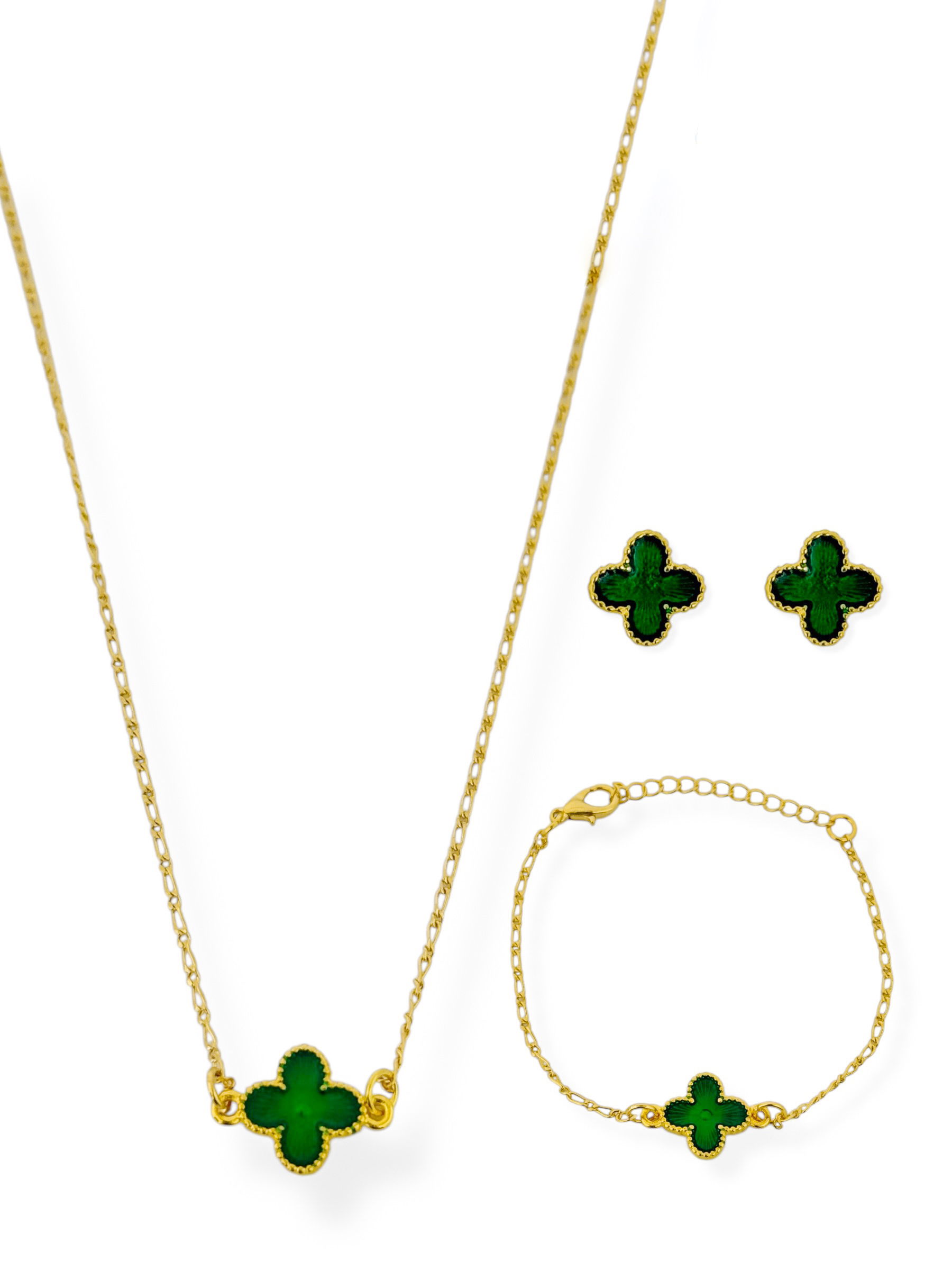 Conjunto Infantil Colar, Brinco e Pulseira Inspiração Resinada