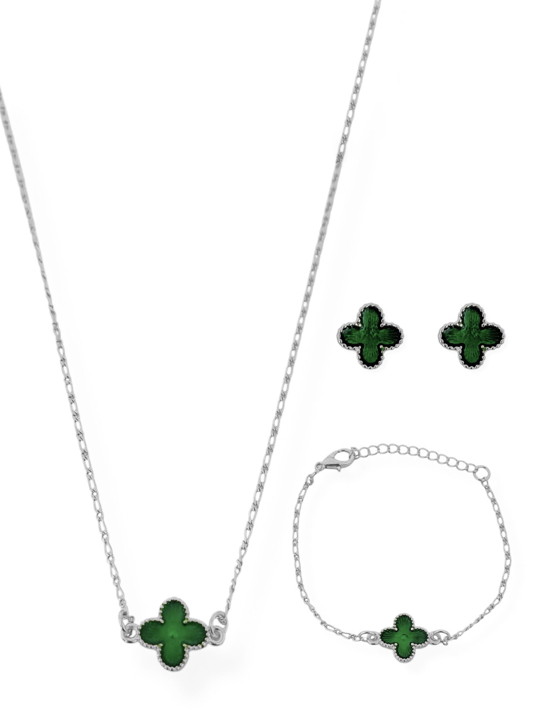 Conjunto Infantil Colar, Brinco e Pulseira Inspiração Resinada